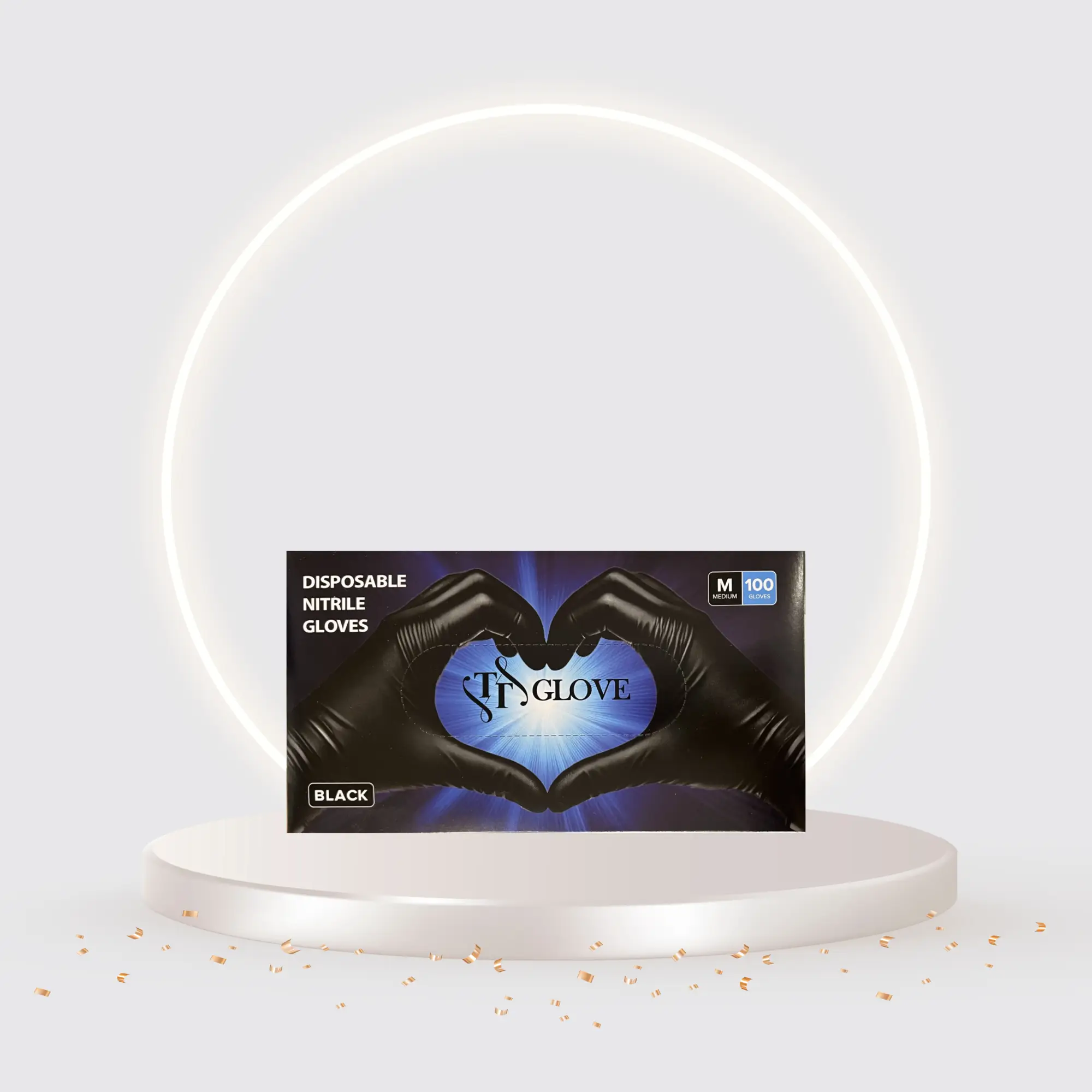 دستکش نیتریل مشکی مدیوم برند تی تی گلاو