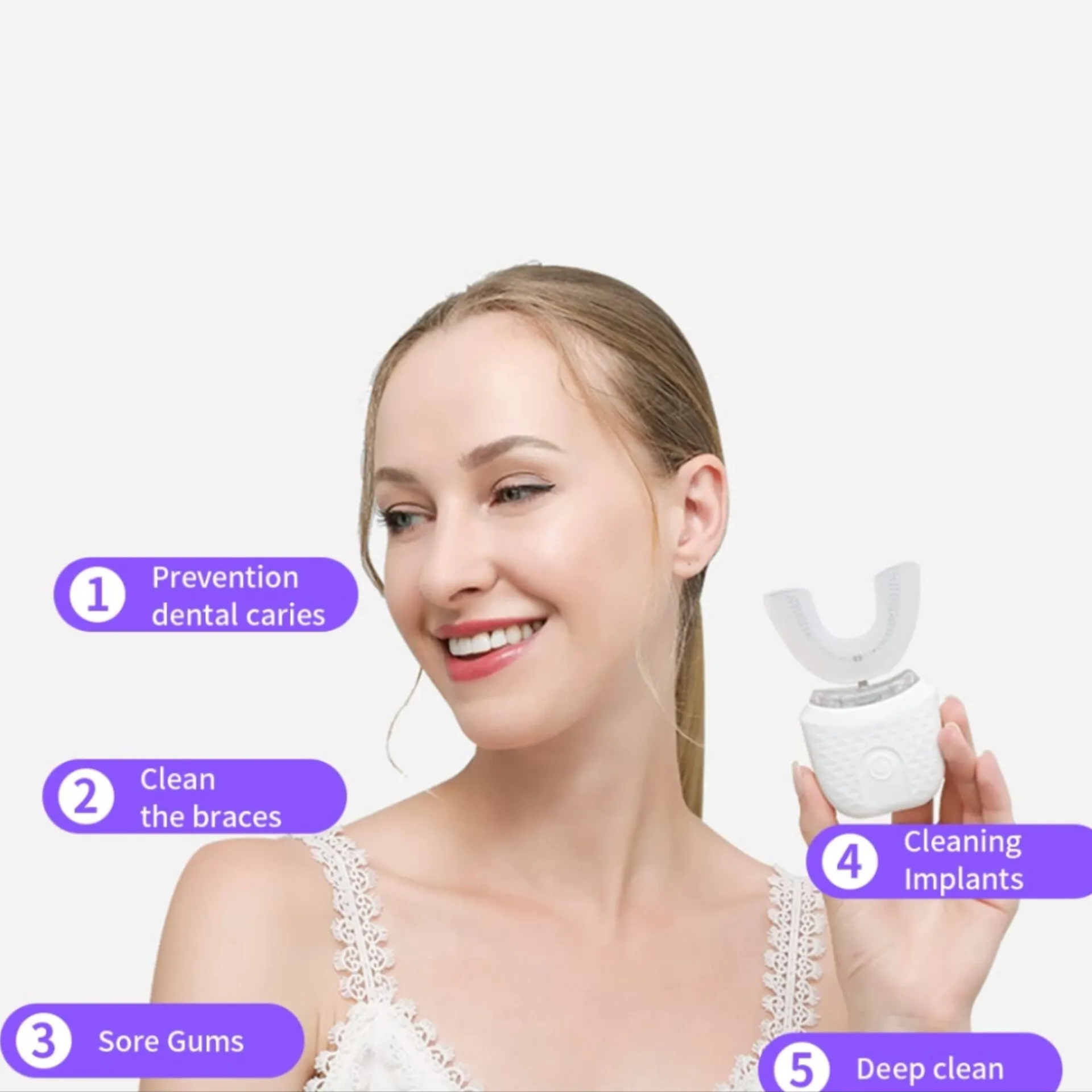 مسواک برقی اولتراسونیک U شکل مدل MY-116 - Image 5